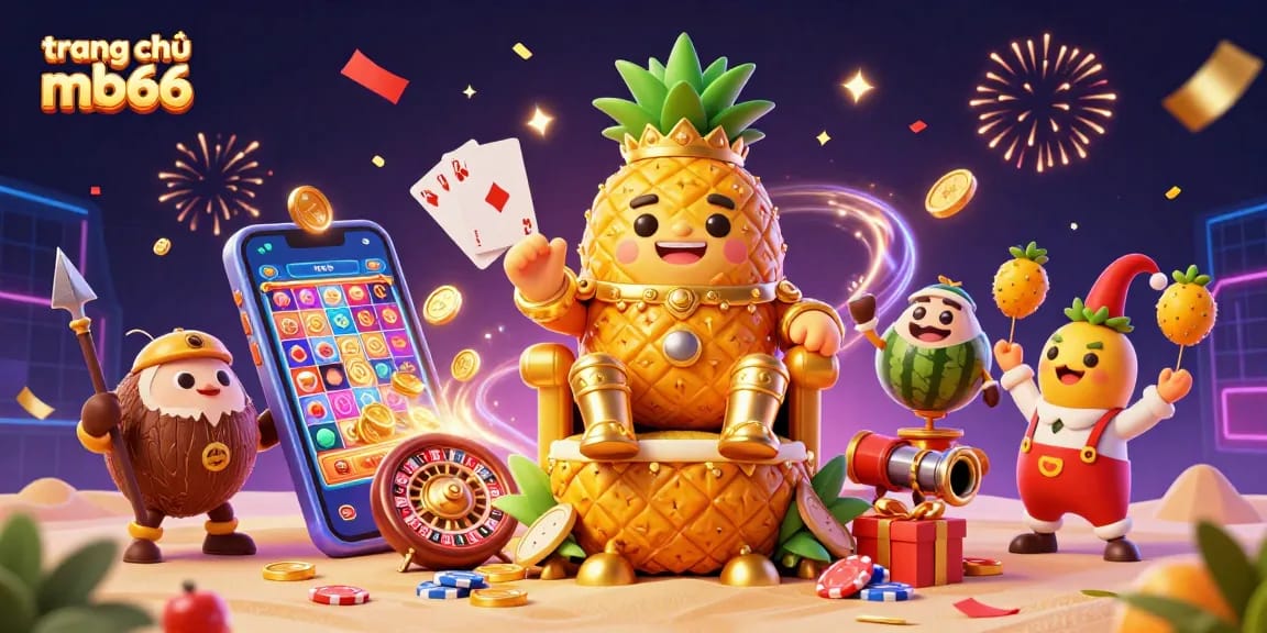 Experience gaming excitement on trang chủ mb66 with vibrant carnival characters and casino elements.
