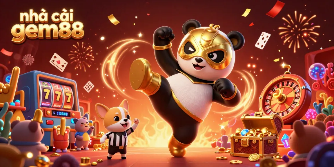 Experience the thrill of gameplay at nhà cái gem88 with a vibrant 3D casino scene featuring dynamic characters.