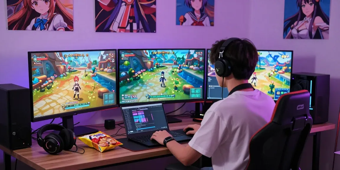 Engaging scene of a player immersed in ecchi games with vibrant harem elements, showcasing gaming mechanics and character interactions.
