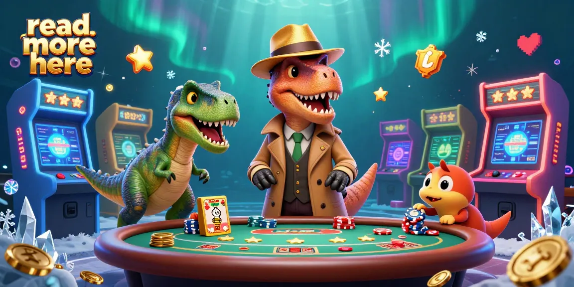 read more here on the clever velociraptor gambling visually at the blackjack table amidst arcade excitement