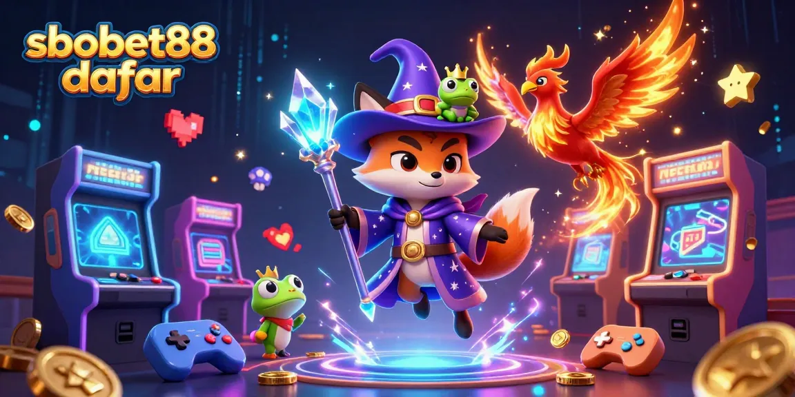Experience thrilling sbobet88 daftar with our vibrant casino adventure featuring a whimsical wizard and phoenix.